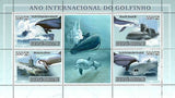 Dolphin Stamp Submarine Transportation Sea Whale S/S MNH #3554-3557