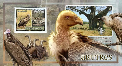 Bird Stamp Rüppell's Vulture Griffon Gyps Rueppellii Scouting S/S MNH #3607