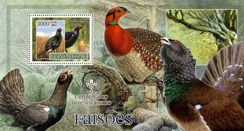 Bird Stamps Western Capercaillie Pheasant Scouting S/S MNH #3599 / Bl.596