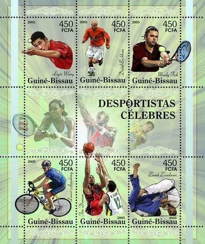 Sport Stamp Table Tennis Football Beckham Cycling Armstrong Duncan S/S MNH