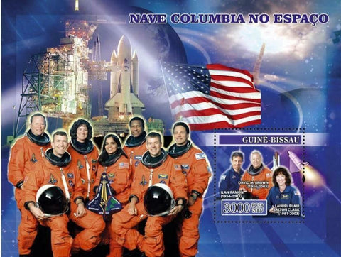 Space Stamp Shuttle Columbia USA Astronaut Ilan Ramon David M. Brown S/S MNH