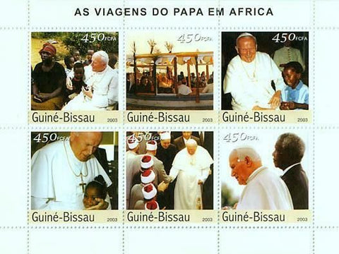 Pope Stamp John Paul II Travels in Africa Charity S/S MNH #2620-2625