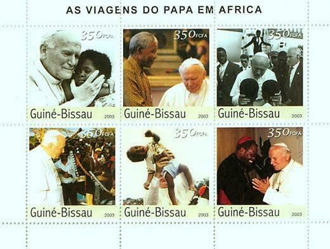 Pope Stamp John Paul II Travels in Africa Charity S/S MNH #2614-2619