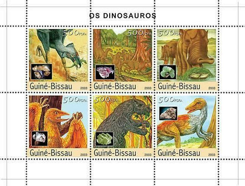 Dinosaurs Stamp Prehistoric Animal Mineral S/S MNH #2496-2501