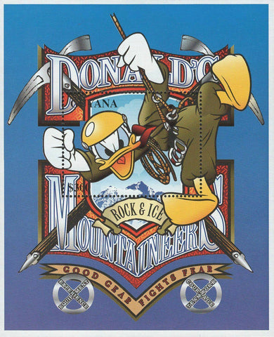 Disney Stamp Donald's Mountaineers Good Gear Fights Fear Souvenir Sheet Mint NH