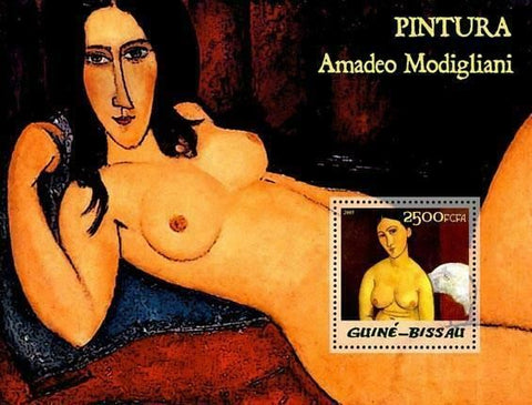 Art Stamp Paintings of Amedeo Modigliani Painter S/S MNH #3061 / Bl.508