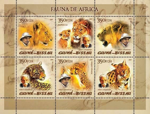 Wild Animal Stamp Albert Schweitzer Wild Cats Lion Tiger Jaguar S/S MNH #2818