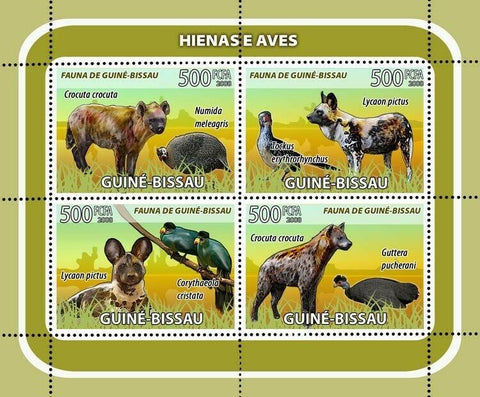 Hyenas Stamp Bird Crocuta Wild Animal Souvenir Sheet MNH #3824-3827