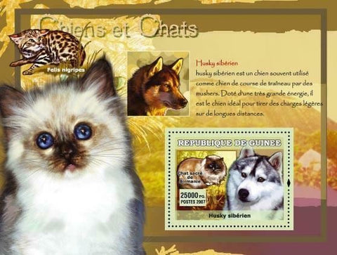 Dog Stamp Husky Siberien Siberian Pet Domestic Animal S/S MNH #4751 / Bl.1205