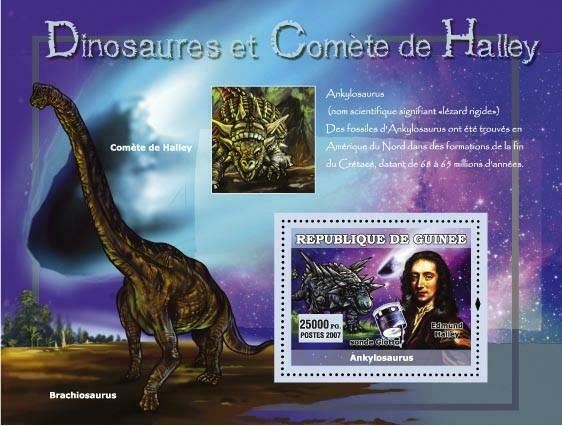 Space Dinosaur Stamp Ankylosaurus Brachiosaurus Edmund Halley S/S MNH #4767