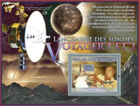 Space Stamp Voyager 1 & 2 Louis Armstrong Satellite S/S MNH #5313 / Bl.1477