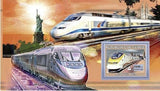 Trains Stamp Amtrak 2009 Eurostar Paris Londres Locomotive High Speed S/S MNH