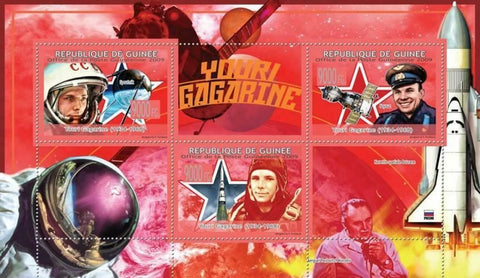 Youri Gagarine Stamp 1934 -1968 Space Shuttle Probe Rocket Astronaut S/S MNH