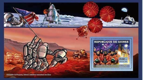 Space Stamp Colombia Team Hommage Astronauts Rocket S/S MNH #4532 / Bl.1110