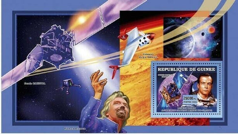 Space Stamp Richard Branson Virgin Galactic Frank Baudry S/S MNh #4530 / Bl.1108