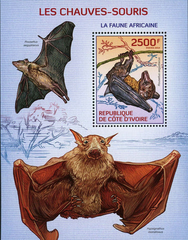 Bats Stamp Pipistrellus Tenupinnis Wild Animal S/S MNH #1573 / Bl.201