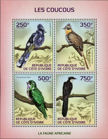 Bird Stamp Cuckoos Clamator Levaillanti Chrysococcyx Klaas S/S MNH #1544-1547