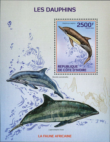 Dolphin Stamp Delphinus Delphis Stenella Coeruleoalba Marine Fauna Ocean S/S MNH
