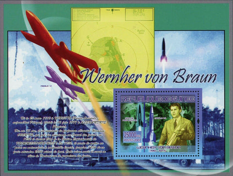 Wernher Von Braun Stamp Missile V2 Missile V1 S/S MNH #5309 / Bl.1473