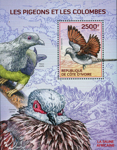 Pigeons Doves Stamp Bird Oena Capensis Treron Waalia S/S MNH #1538 / Bl.194