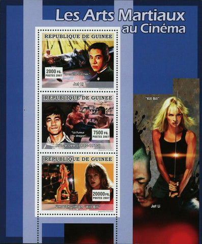 Martial Arts Stamp Cinema Bruce Lee Jet Li Uma Thurman Kill Bill Movies S/S MNH