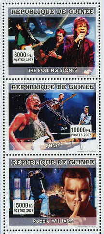 Music Stars Stamp Robbie Williams The Rolling Stones Sting S/S MNH #4914-4916