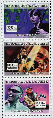 Music Stars Stamp Paul Mccartney John Cash Ray Charles S/S MNH #4917-4919