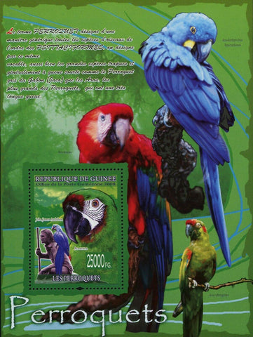 Parrots Stamp Bird John James Audubon Ara Severa Ara Rubrogenys  S/S MNH
