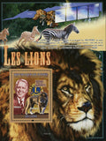 Lion Stamp Panthera Leo Equus Zebra Landsat 7 Melvis Jones Wild Animal S/S MNH