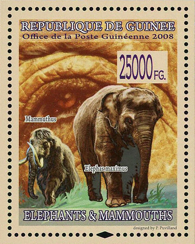 Elephant Mammoth Stamp Elephas Maximus Mammuthus S/S MNH #5531 / Bl.1517
