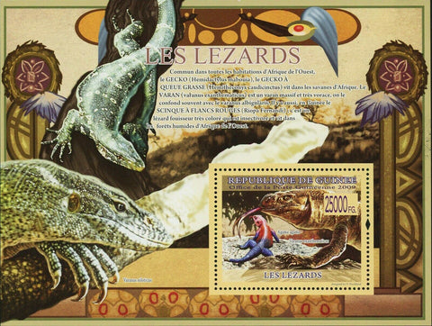 Lizards Stamp Agama Agama Varanus Exanthematicus Varanus Niloticus S/S MNH #6416