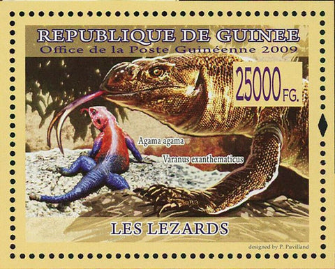 Lizards Stamp Agama Agama Varanus Exanthematicus Varanus Niloticus S/S MNH #6416