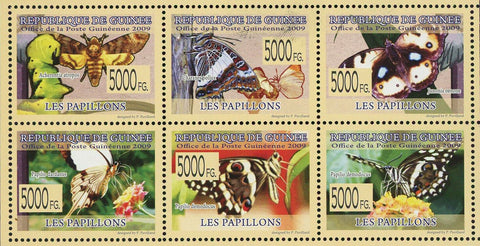 Butterflies Stamp Acheronita Atropos Charaxes Pollux Papilio Dardanus S/S MNH