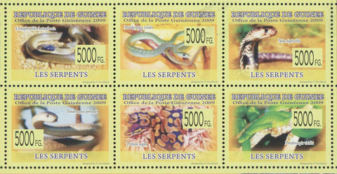 Snakes Stamp Naja Nigricollis Python Regius Dendroaspis Viridis S/S MNH #6409