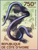 Snakes Lizards Stamps Trachylepis Affinis Hapsidophrys Smaragdina S/S MNH #1529