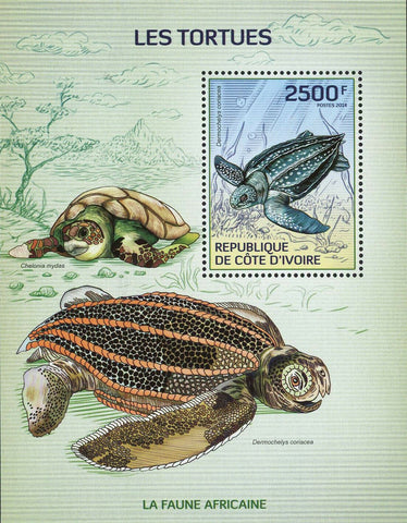 Turtles Stamp Chelonia Mydas Dermochelys Coriacea S/S MNH #1528 / Bl.192