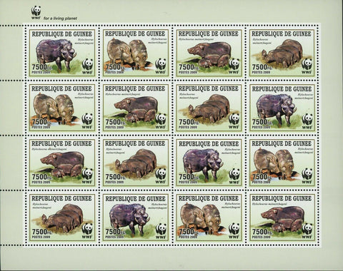 Wild Boar Stamp Wild Animal Hylochoerus Meinertzhageni WWF S/S MNH #6714-6717