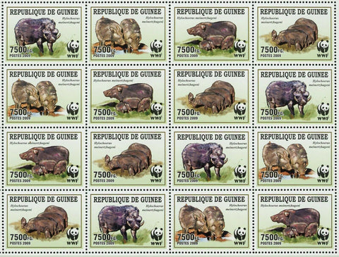 Wild Boar Stamp Wild Animal Hylochoerus Meinertzhageni WWF S/S MNH #6714-6717