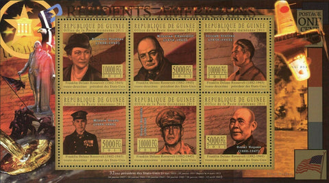 Roosevelt Stamp The President USA Franklin Delano Roosevelt S/S MNH #8170-8175