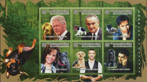Dogs Stamp Labrador Beagle Fox-terrier Yorkshire Justin Timberlake Bill Clinton
