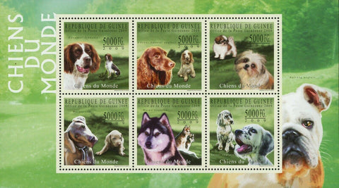 Dogs Stamp Epagneul French Weimaraner Cocker Spaniel Siberian Husky S/S MNH