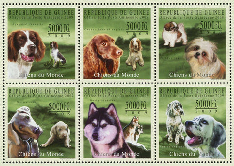 Dogs Stamp Epagneul French Weimaraner Cocker Spaniel Siberian Husky S/S MNH