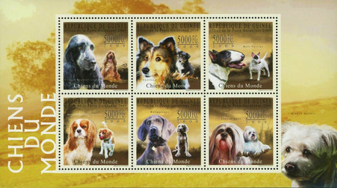 Dogs Stamp Cocker Spaniel King Charles Spaniel Weimaraner Shetland S/S MNH