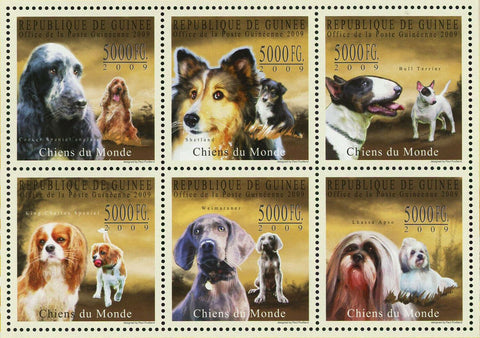 Dogs Stamp Cocker Spaniel King Charles Spaniel Weimaraner Shetland S/S MNH