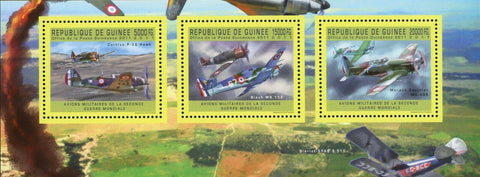 French Military Aircrafts Stamp Curtiss P-36 Hawk Bloch MB 152 Morana-Saulnier