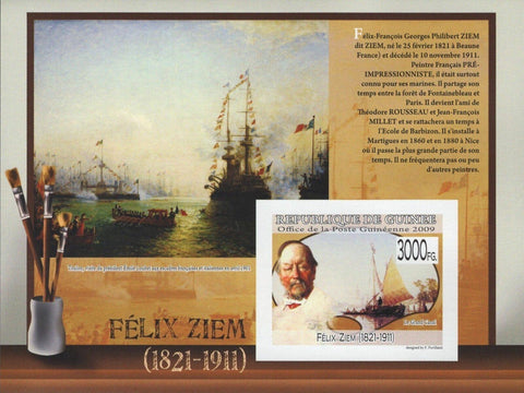 Felix Ziem Le Grand Canal Painter Art Imperforated Souvenir Sheet MNH