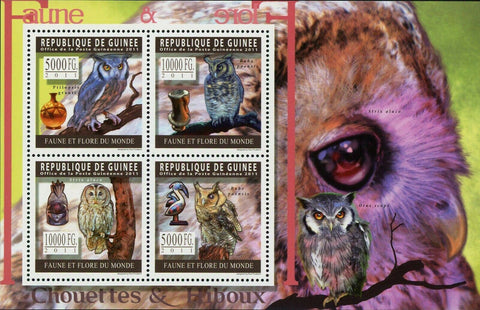 Owls Stamp Bird Bubo Poensis Ptilopsis Granti Strix Aluco S/S MNH #8309-8312