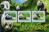 Pandas Stamp Wild Animal Ailuropoda Melanoleuca S/S MNH #8900-8902