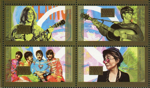 John Lennon Stamp Singer Musician The Beatles Yoko Ono S/S MNH #7972-7975