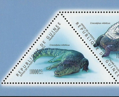 Crocodiles Stamp Crocodylus Niloticus Crocodylus Novaeguineae S/S MNH #8618-8622